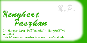 menyhert paszkan business card